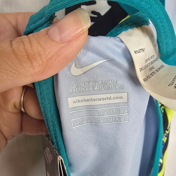 Nike Pow Lingerie Tank One Piece Swimsuit Competitive‎ Multicolor NWT Size 14 - Picture 6 of 9